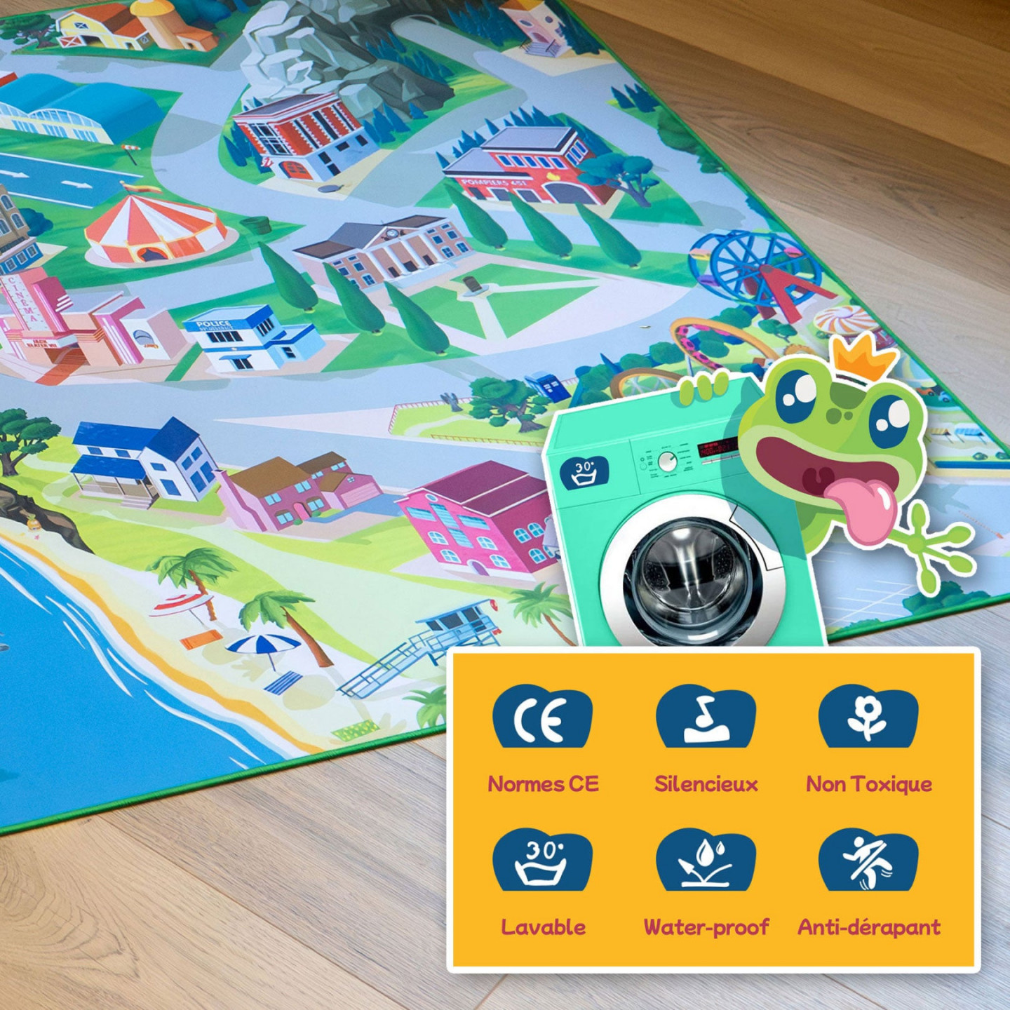 Chifoumi - tapis de jeu pour enfants "Hill Valley" - 150x100cm