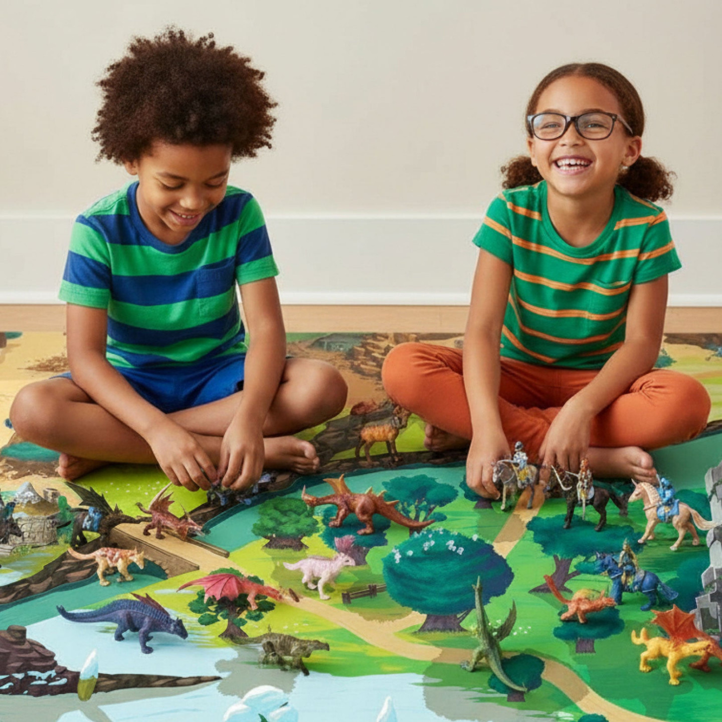 Tapis Chifoumi - Tapis de jeu pour enfants “Middle plains” - 150x100cm