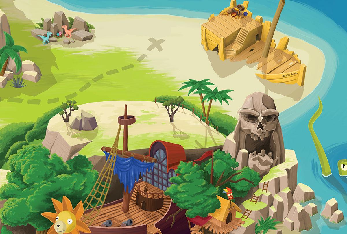 Tapis de jeu pirate “Tortuga Bay” - 150x100cm